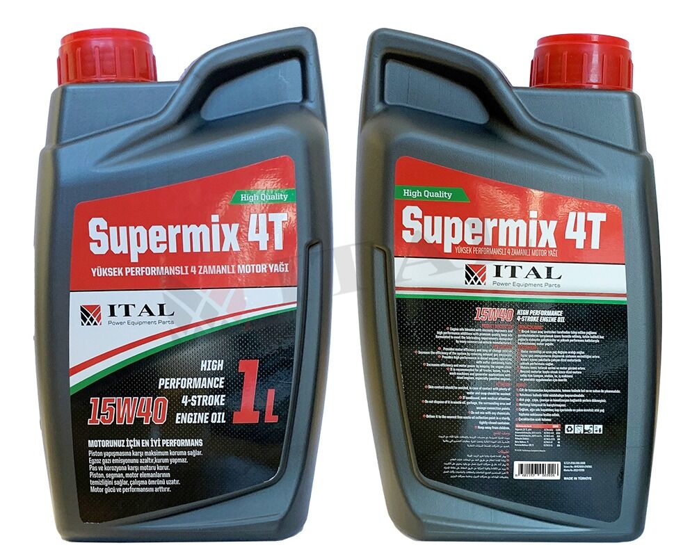 İtal Süpermix 1 Litre 4 Zamanlı Yüksek Performanslı Motor Yağı