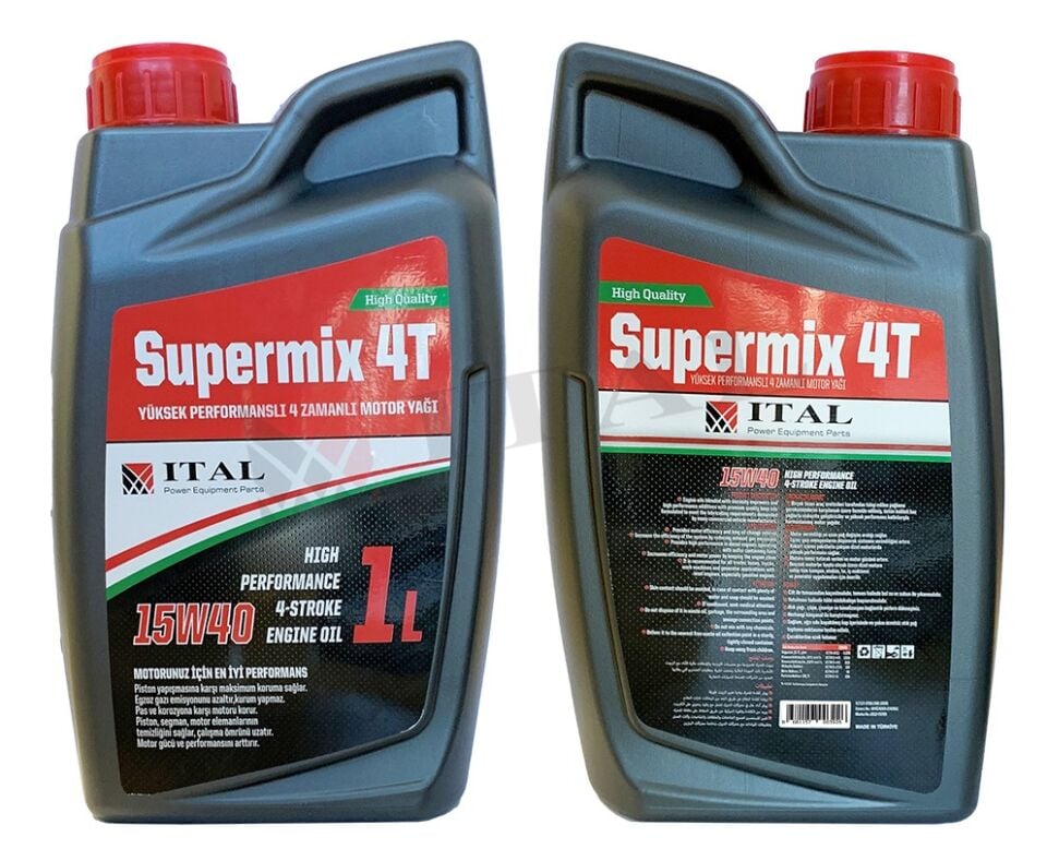 İtal Süpermix 1 Litre 4 Zamanlı Yüksek Performanslı Motor Yağı