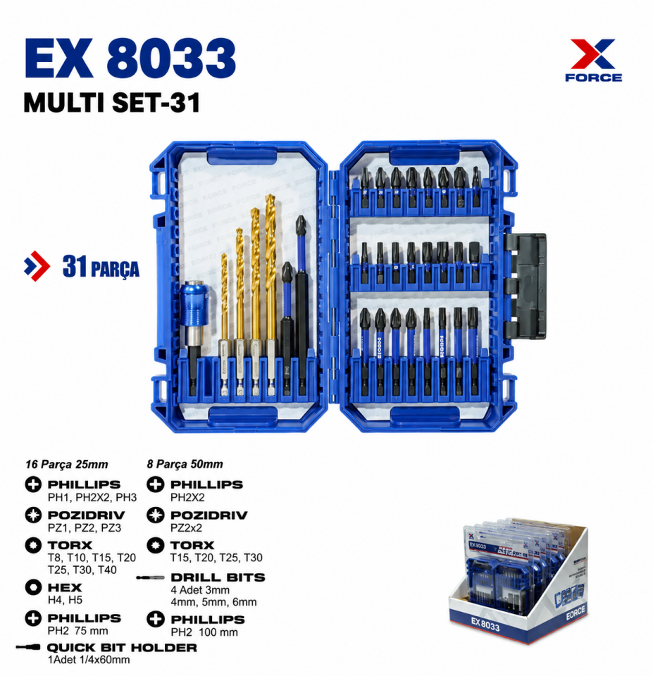 EXEN EX 8033 Multi Set -31 Parça Bits Uç Seti
