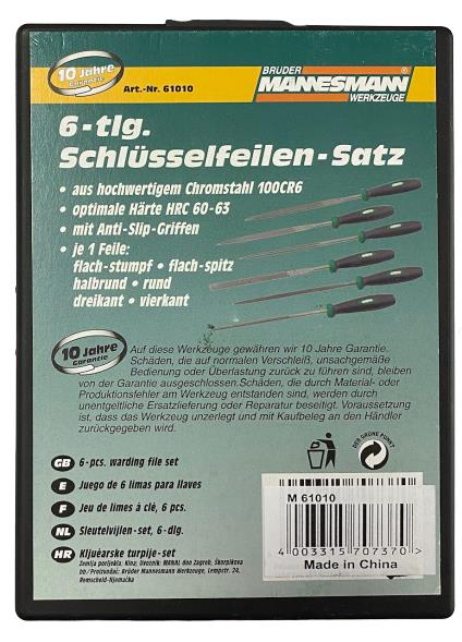 Mannesmann 61010 Profesyonel Saatçi Eğe Set 6 Prç